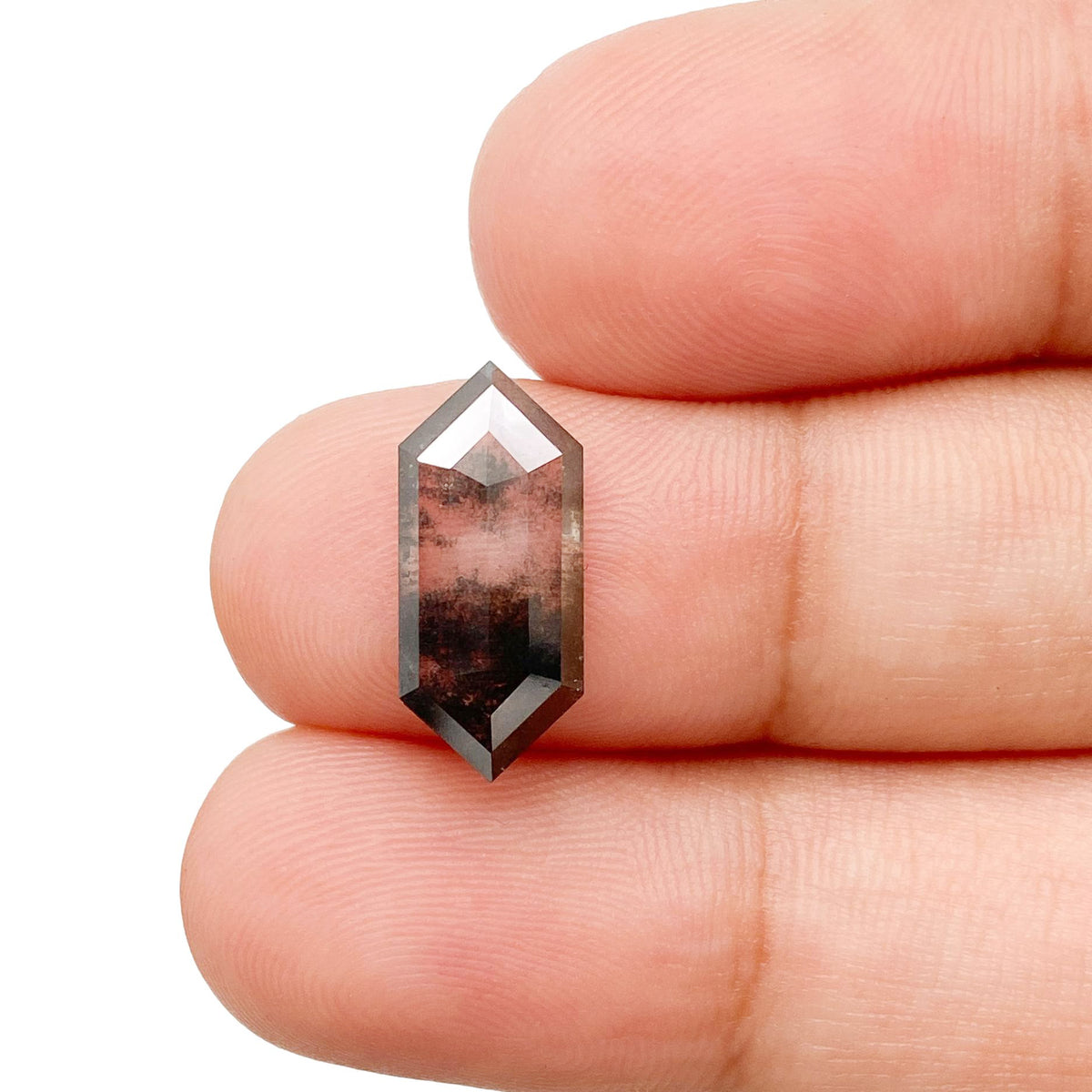 2.68ct | Salt & Pepper Hexagon Shape Rose Cut Lab Diamond