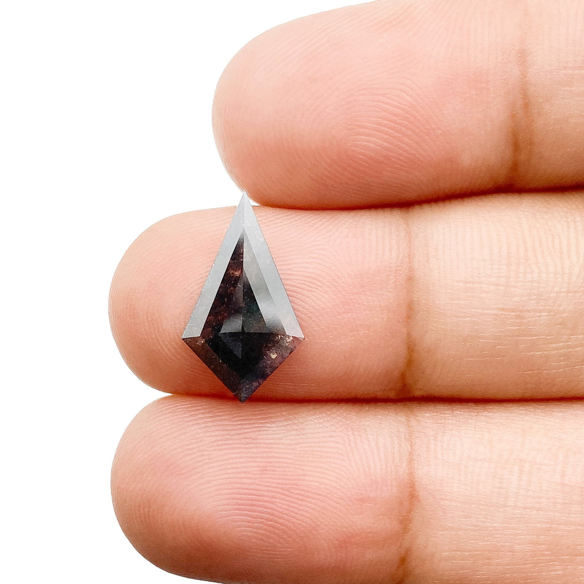 1.38ct | Salt & Pepper Kite Shape Rose Cut Lab Diamond