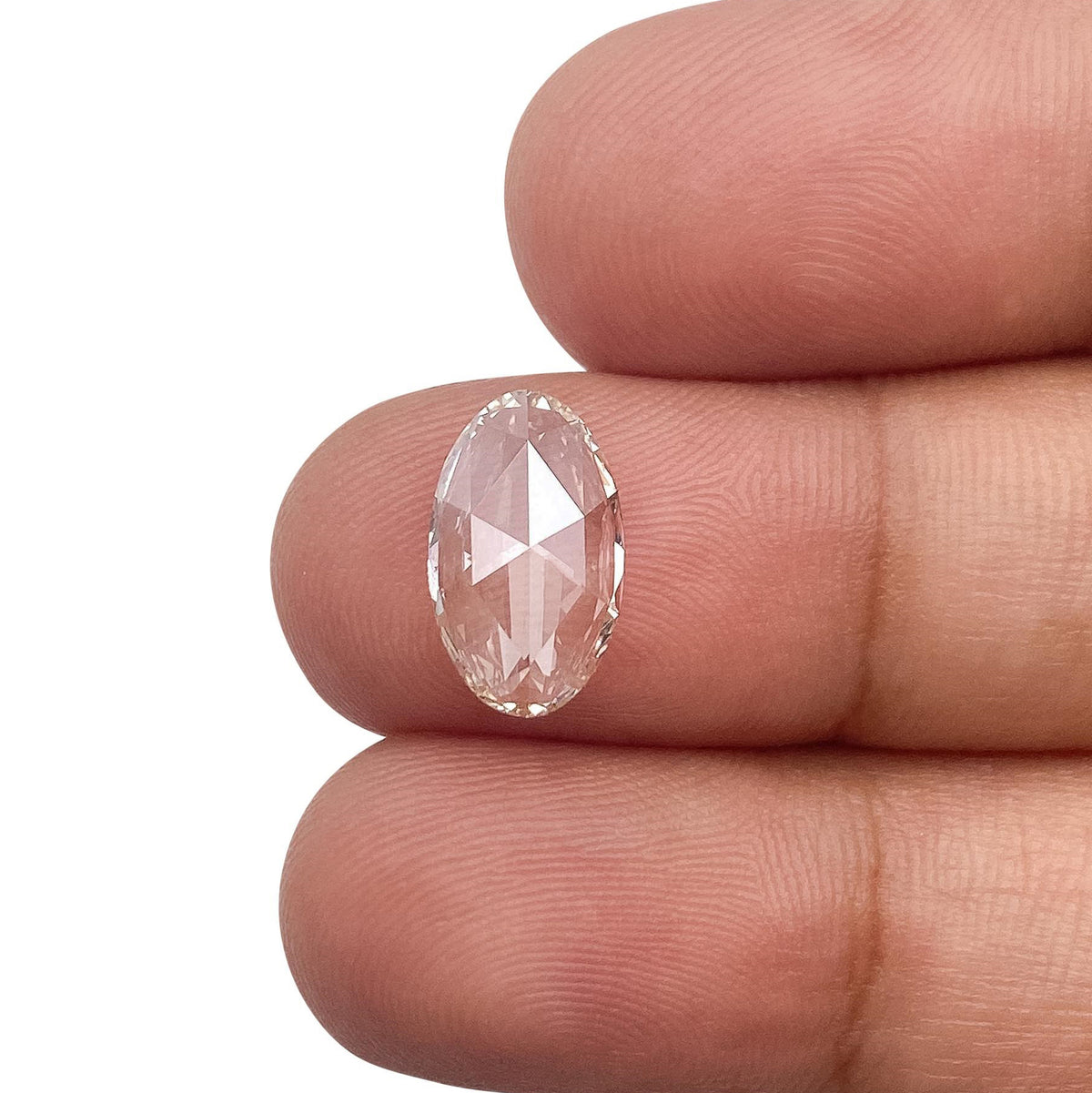 1.23ct | L/VS1 Champagne Oval Shape Rose Cut Lab Diamond (IGI)-LITHOS Diamond
