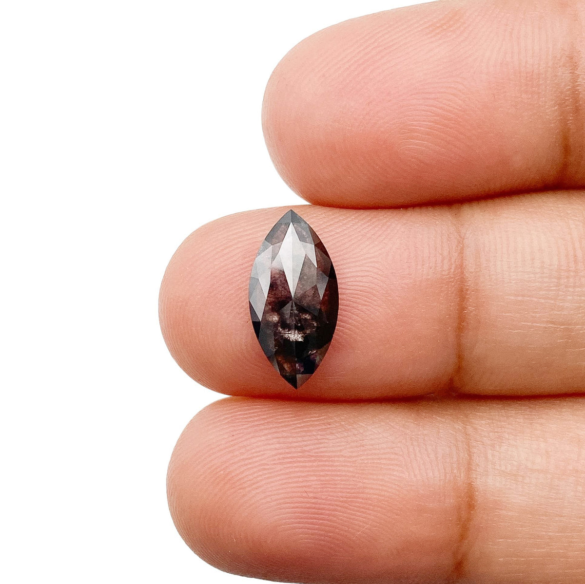1.46ct | Salt & Pepper Marquise Shape Rose Cut Lab Diamond