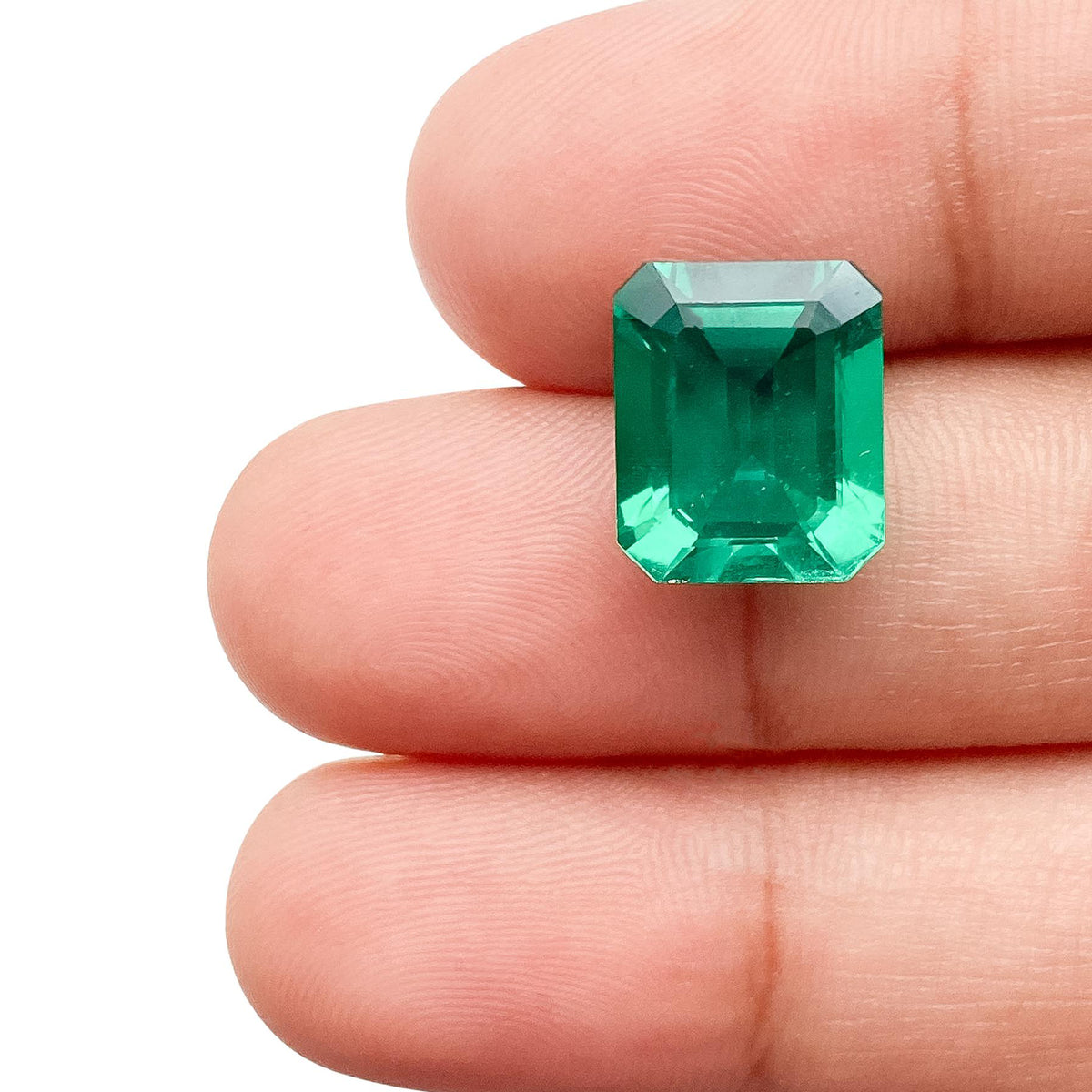 4.26ct | Step Cut Emerald Shape Lab Emerald