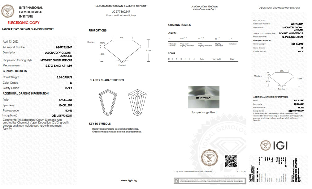 2.25ct | D/VVS2 Kite Shape Step Cut Lab Diamond (IGI)-LITHOS Diamond