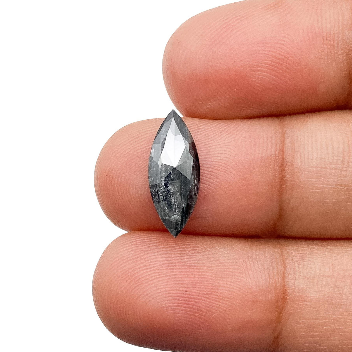 1.64ct | Salt & Pepper Marquise Shape Rose Cut Lab Diamond