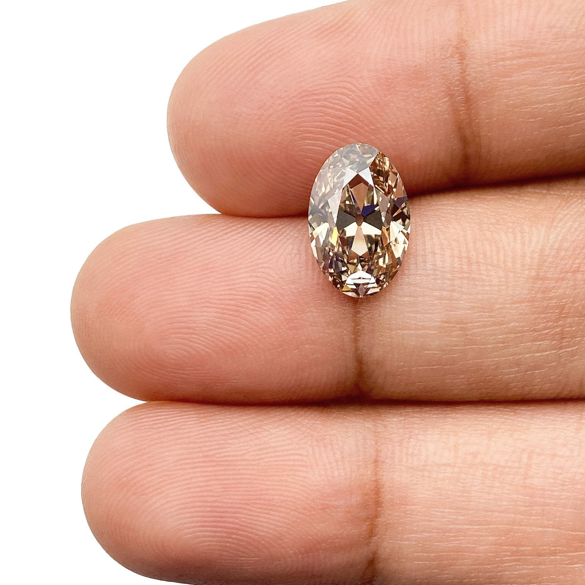 2.36ct | Fancy Light Brown/VVS2 Champagne Oval Shape Old Mine Cut Lab Diamond (IGI)-LITHOS Diamond