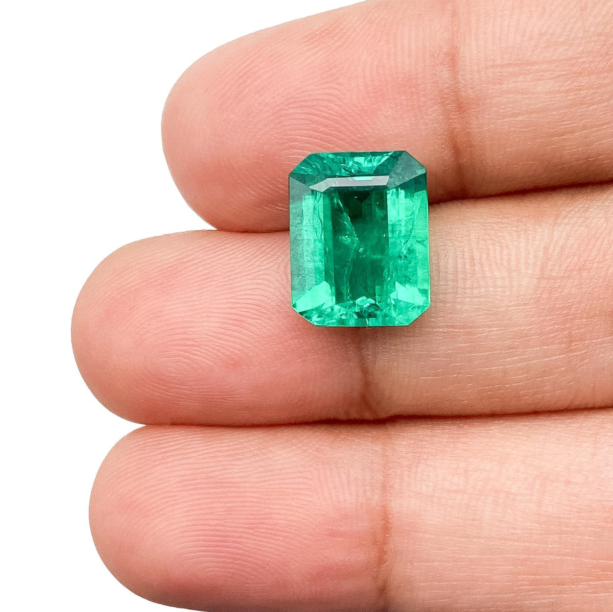 4.36ct | Step Cut Emerald Shape Lab Emerald