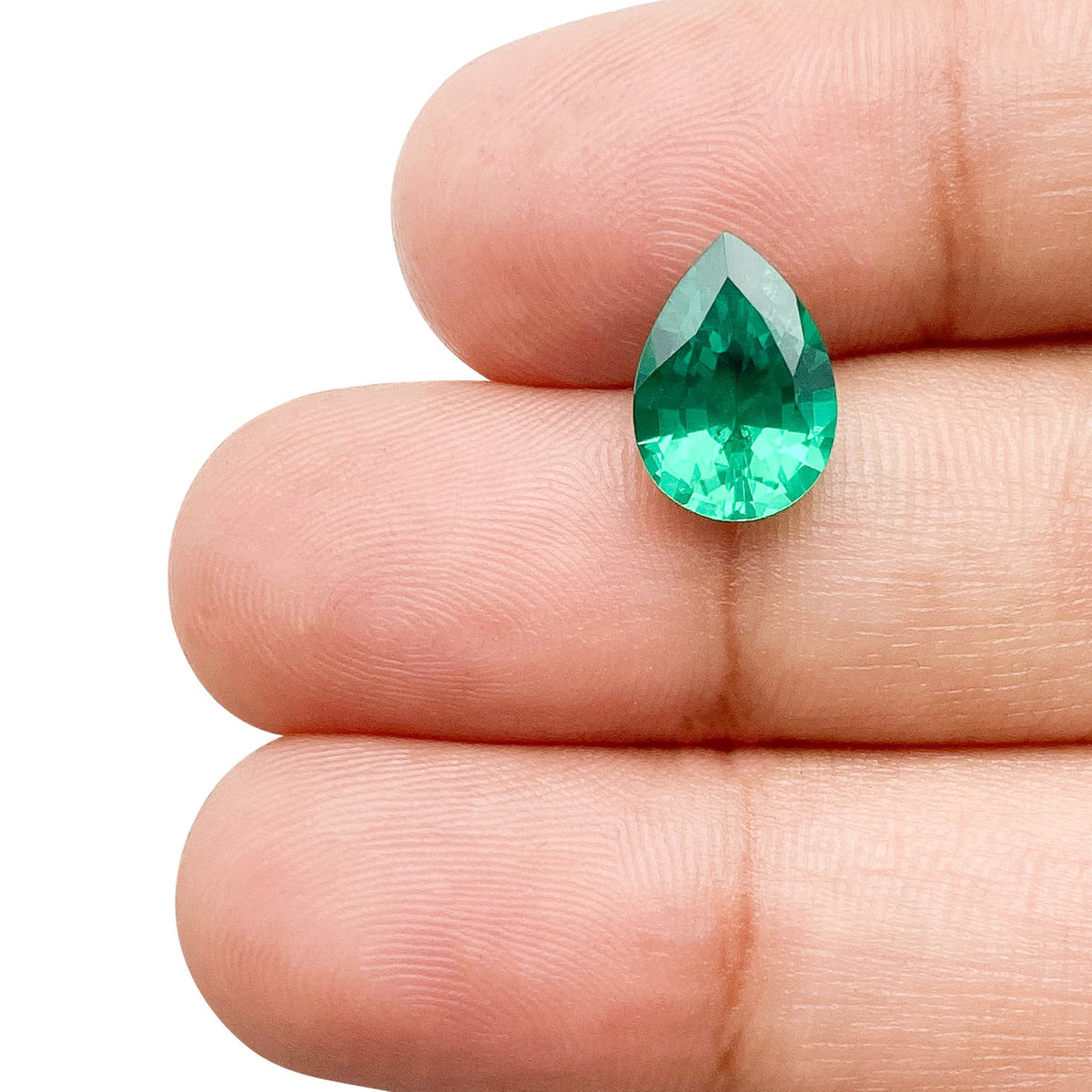 2.02ct | Brilliant Cut Pear Shape Lab Emerald