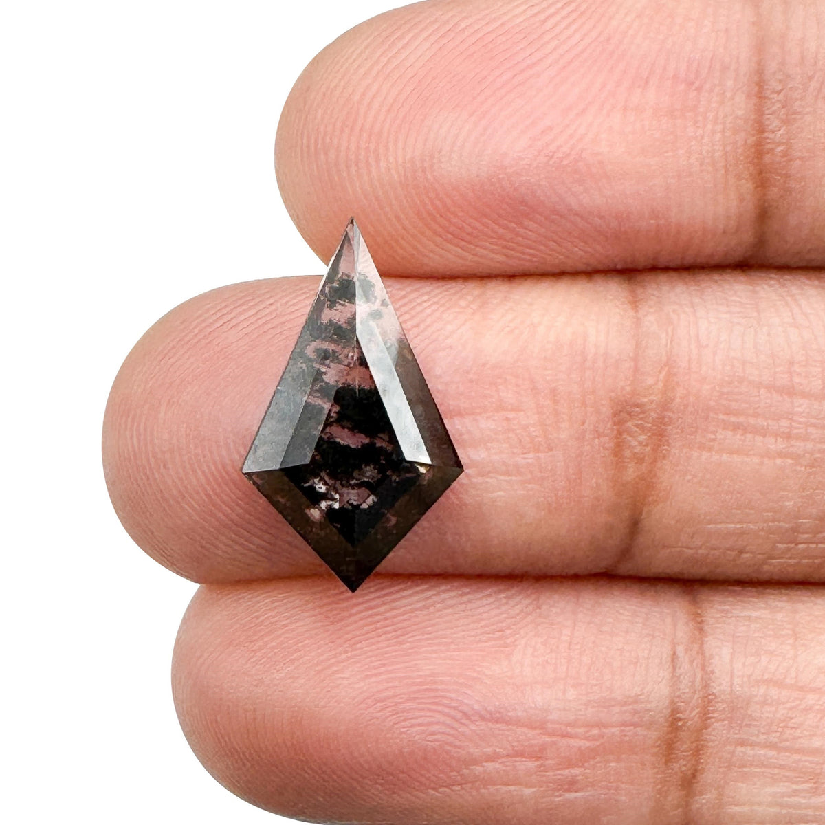 1.76ct | Salt &amp; Pepper Kite Shape Step Cut Lab Diamond