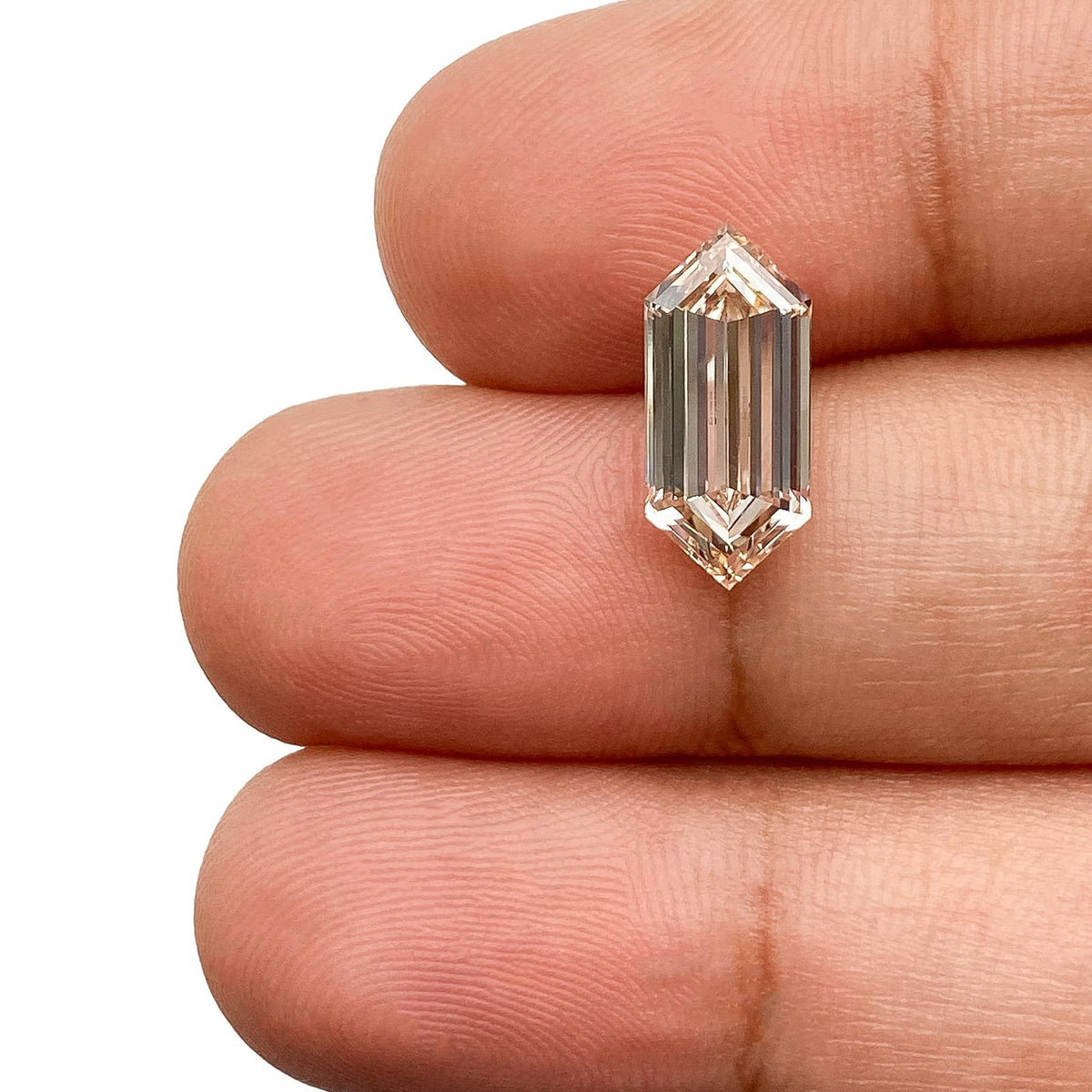 2.43ct | O-P/VS1 Champagne Hexagon Shape Step Cut Lab Diamond (IGI)-LITHOS Diamond