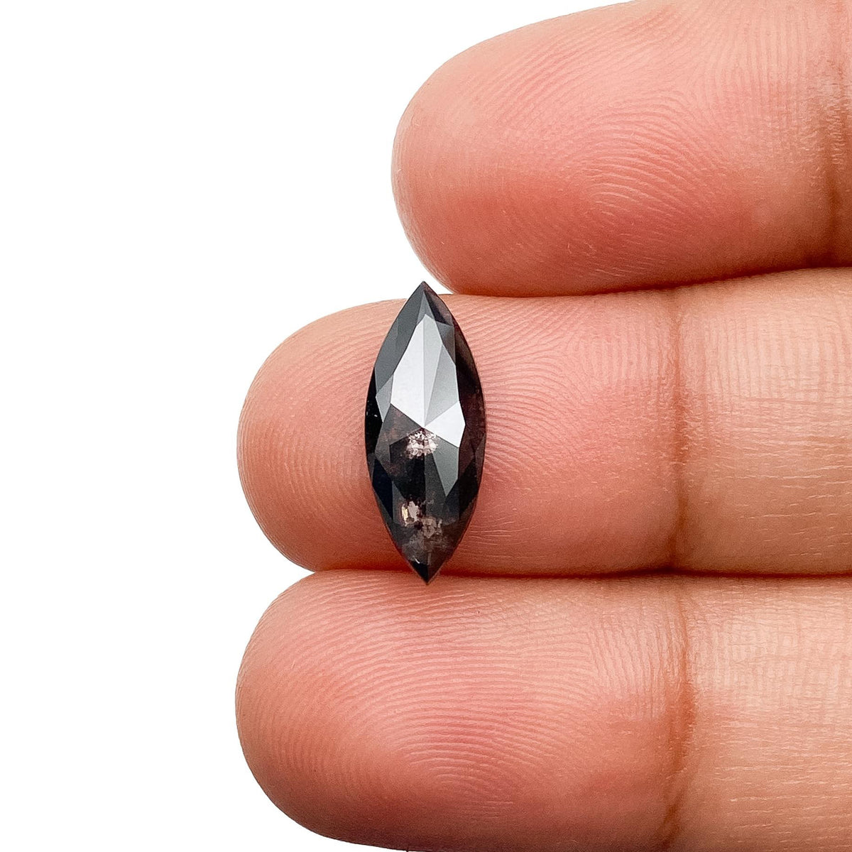 1.62ct | Salt & Pepper Marquise Shape Rose Cut Lab Diamond