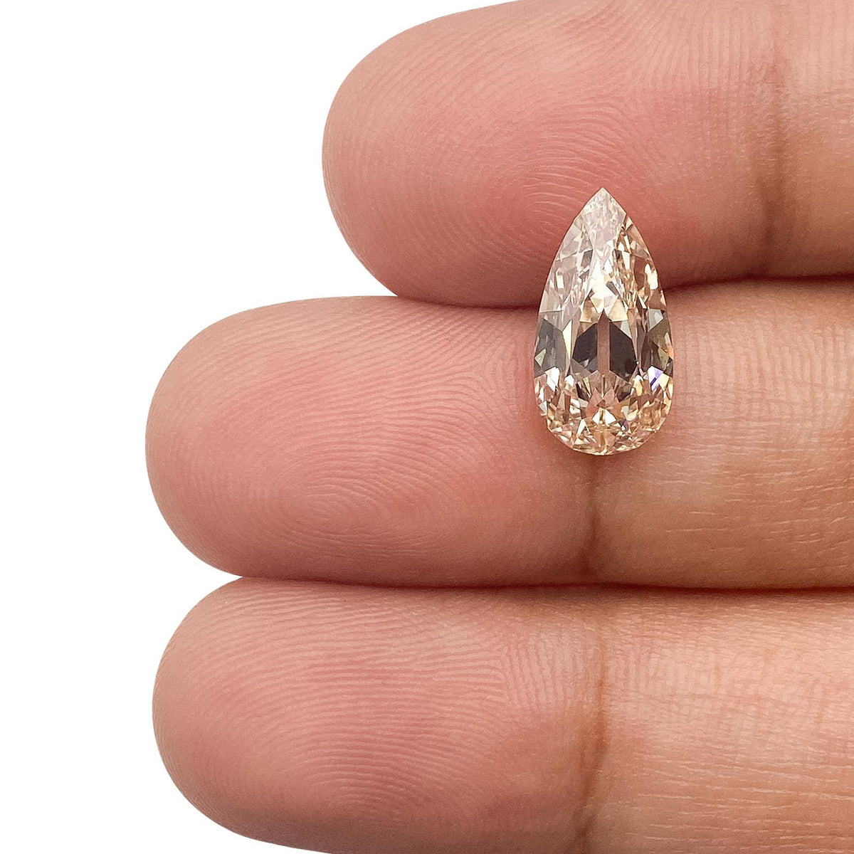 2.27ct | M/VVS2 Champagne Pear Shape Old Mine Cut Lab Diamond (IGI)-LITHOS Diamond