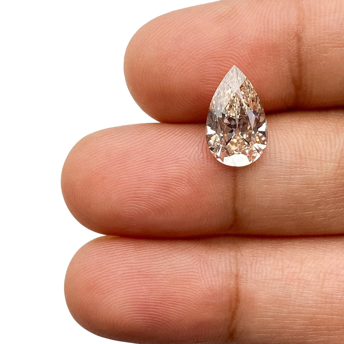 2.64ct | O-P/VVS2 Champagne Pear Shape Old Mine Cut Lab Diamond (IGI)-LITHOS Diamond