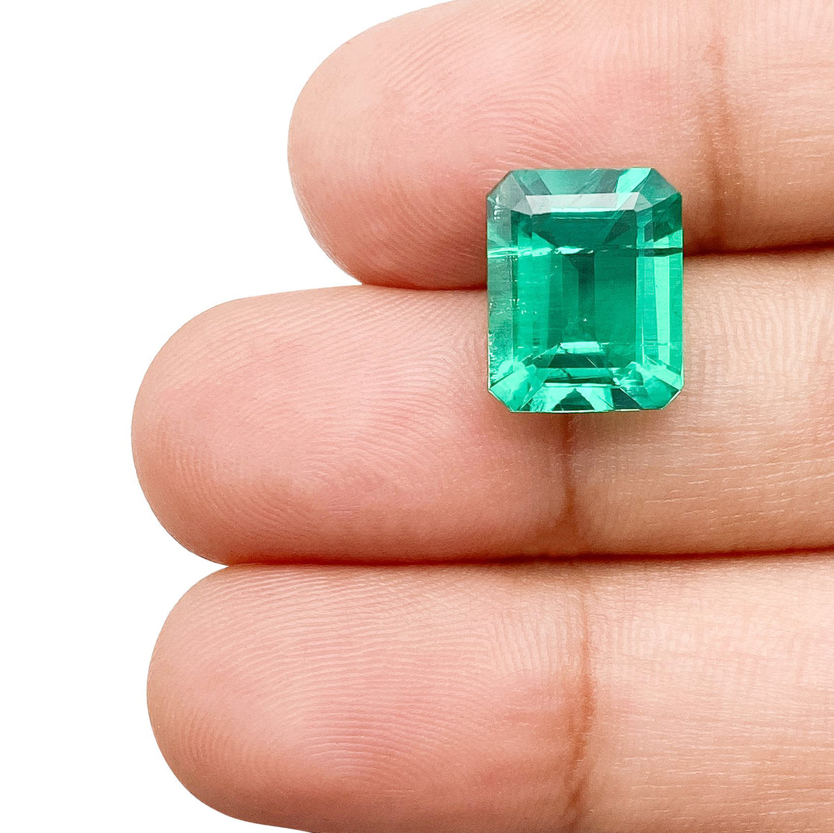 3.95ct | Step Cut Emerald Shape Lab Emerald