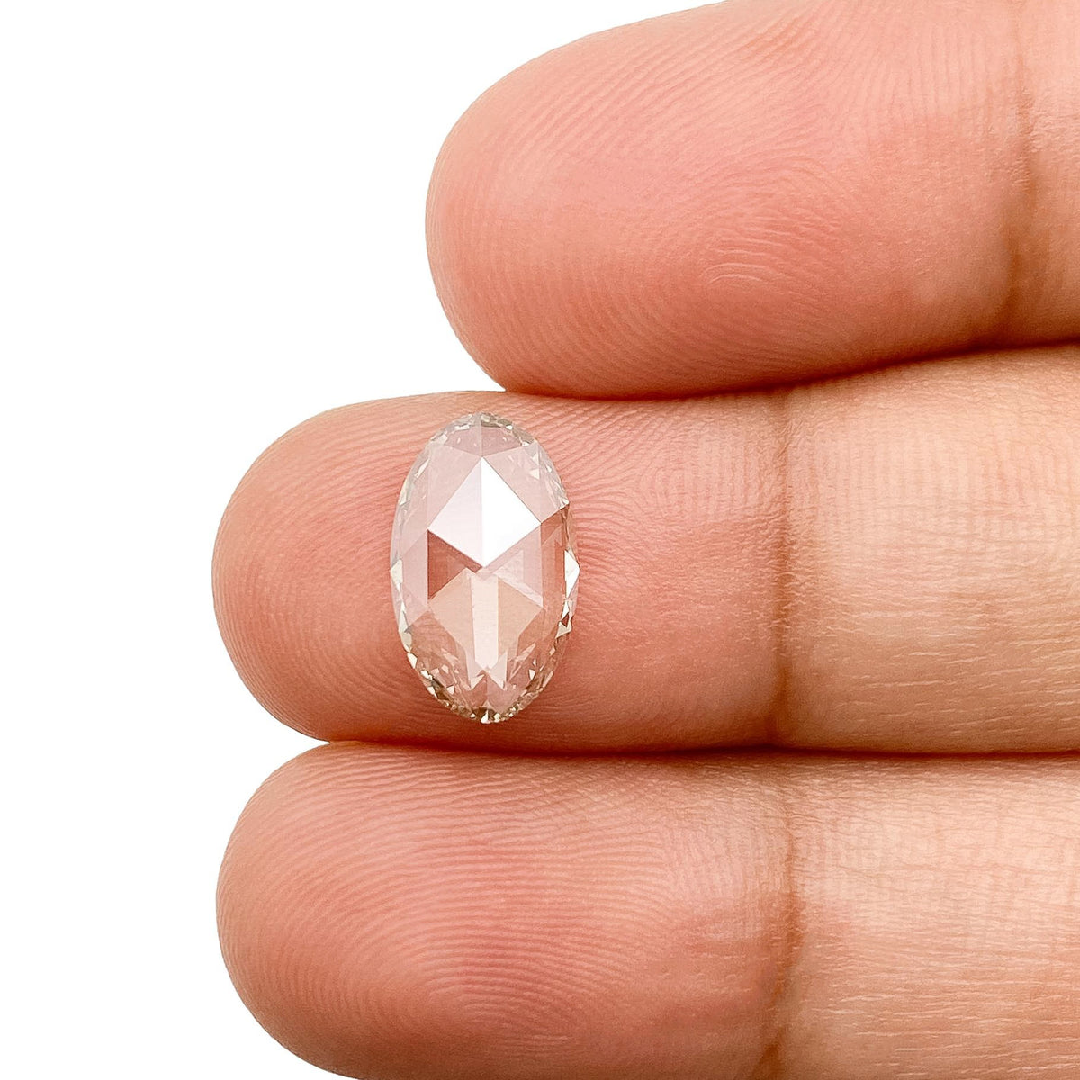 1.19ct | O-P/VVS2 Champagne Oval Shape Rose Cut Lab Diamond (IGI)-LITHOS Diamond
