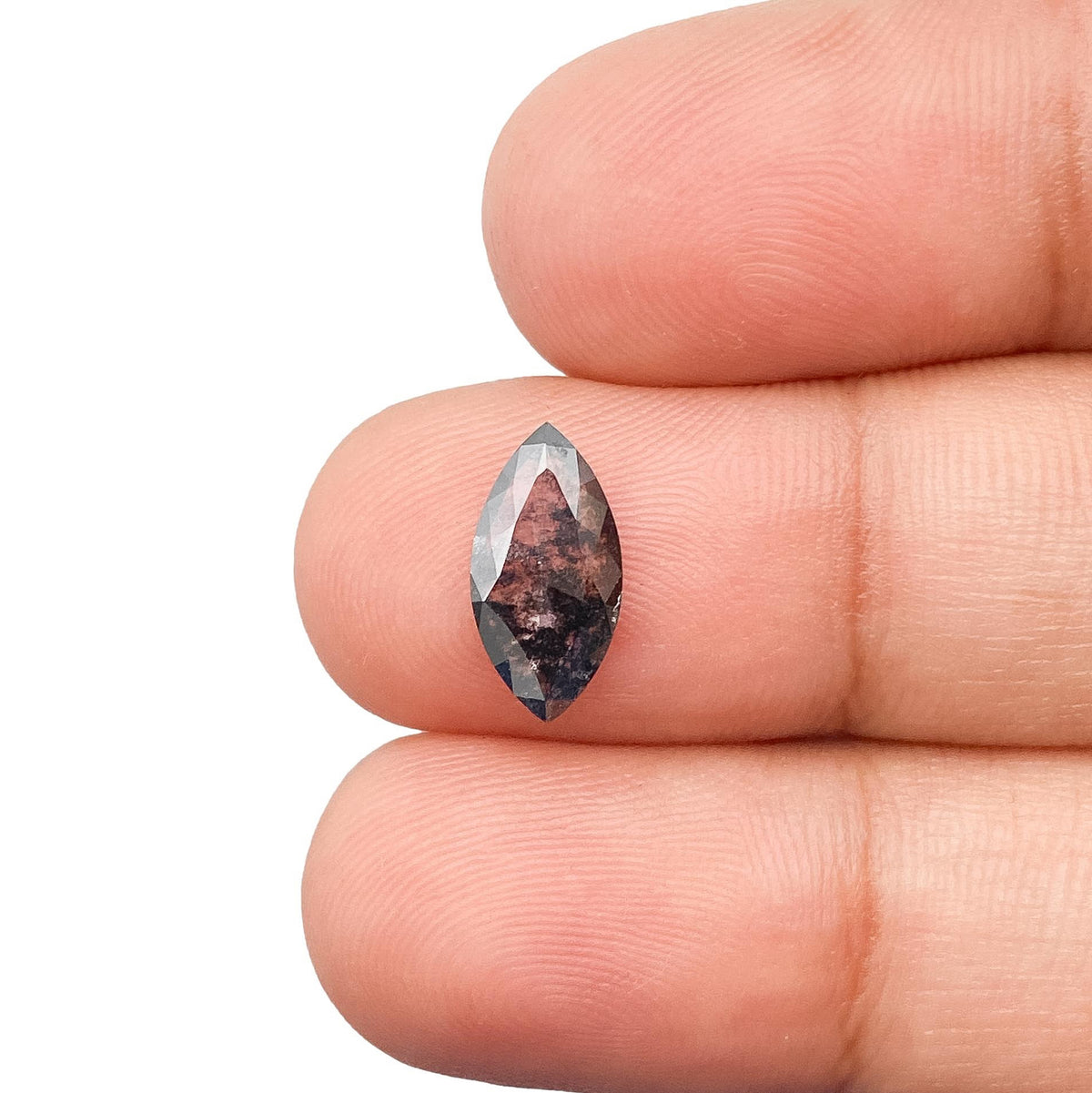 0.96ct | Salt & Pepper Marquise Shape Rose Cut Lab Diamond