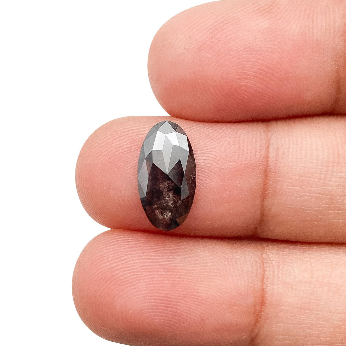 1.37ct | Salt & Pepper Oval Shape Rose Cut Lab Diamond