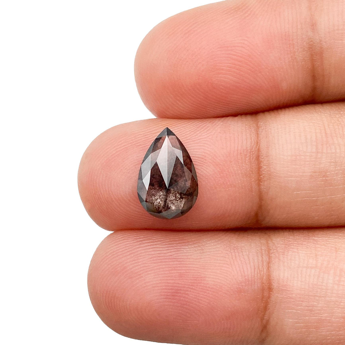 1.35ct | Salt & Pepper Pear Shape Rose Cut Lab Diamond