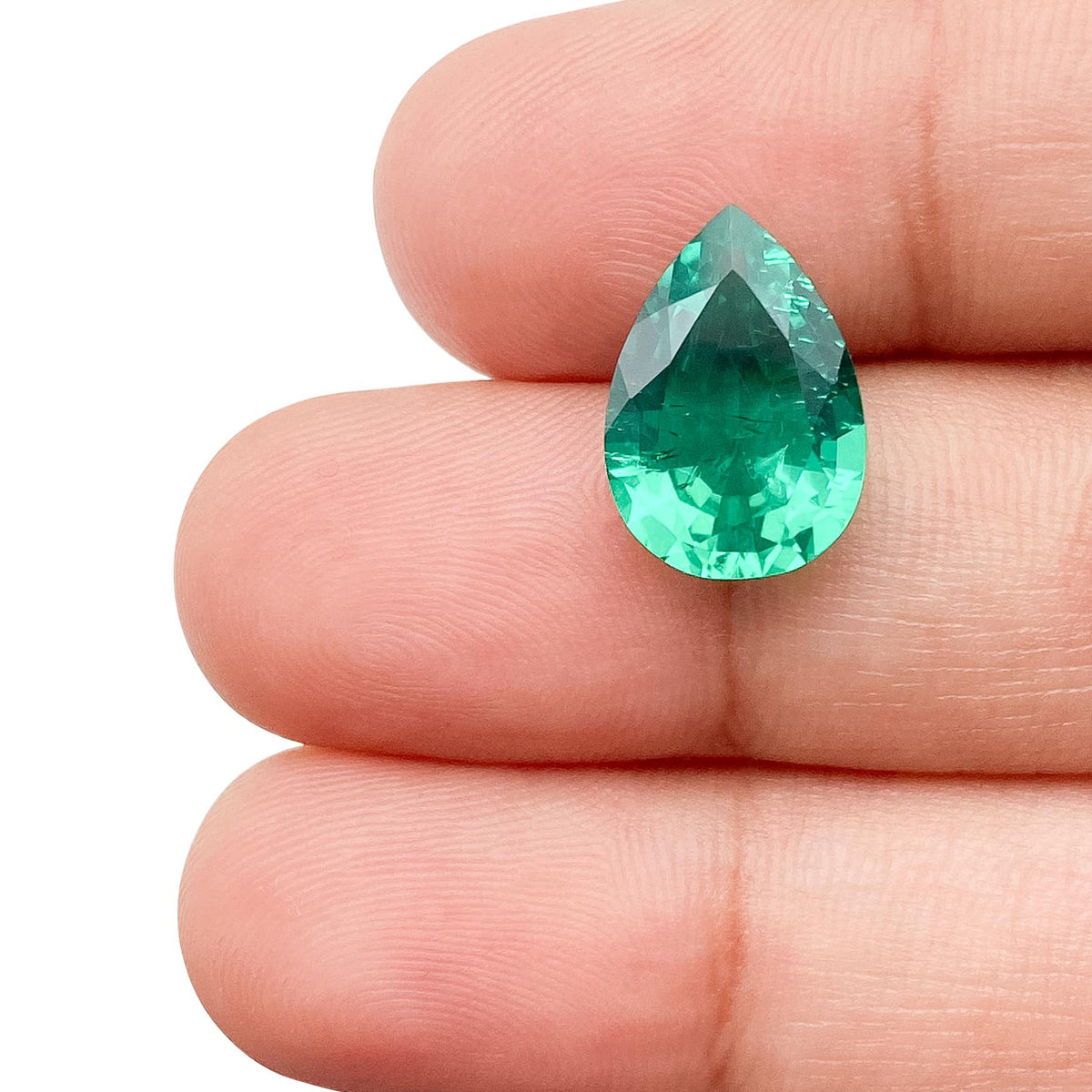 3.56ct | Brilliant Cut Pear Shape Lab Emerald