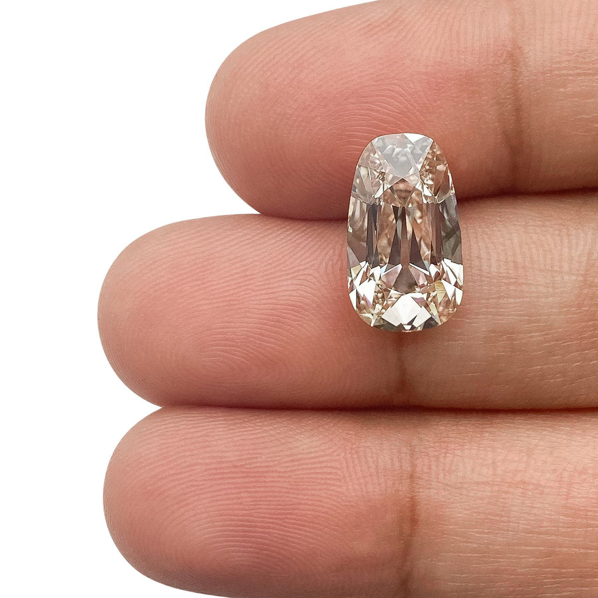 3.90ct | N/VVS2 Champagne Tapered Cushion Shape Old Mine Cut Lab Diamond (IGI)-LITHOS Diamond