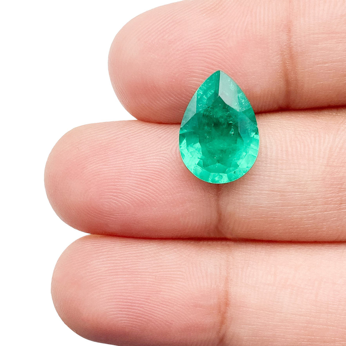 3.00ct | Brilliant Cut Pear Shape Lab Emerald