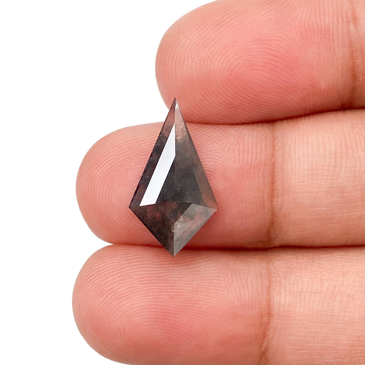 1.77ct | Salt & Pepper Kite Shape Rose Cut Lab Diamond