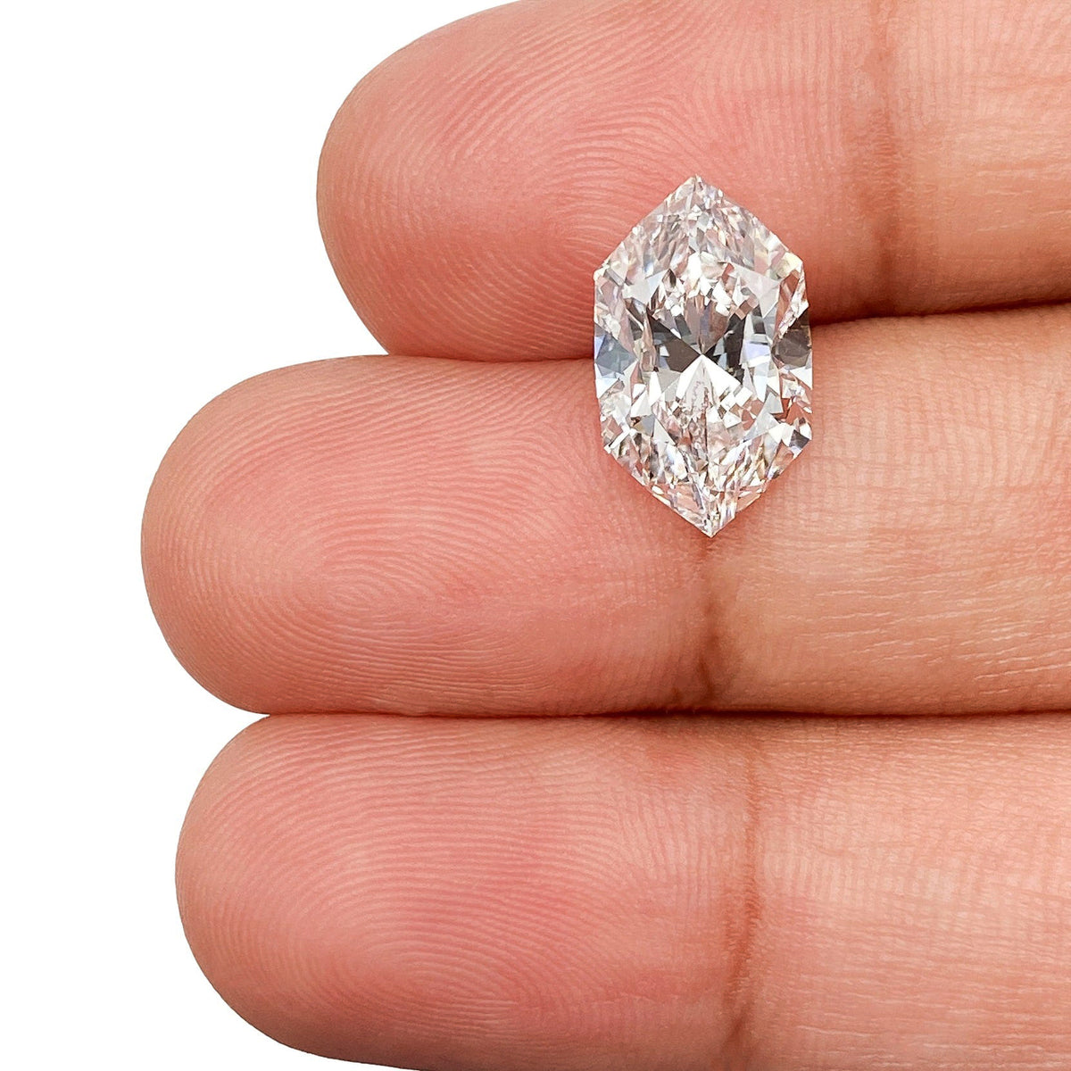 3.09ct | F/VVS2 Hexagon Shape Brilliant Cut Lab Diamond (IGI)