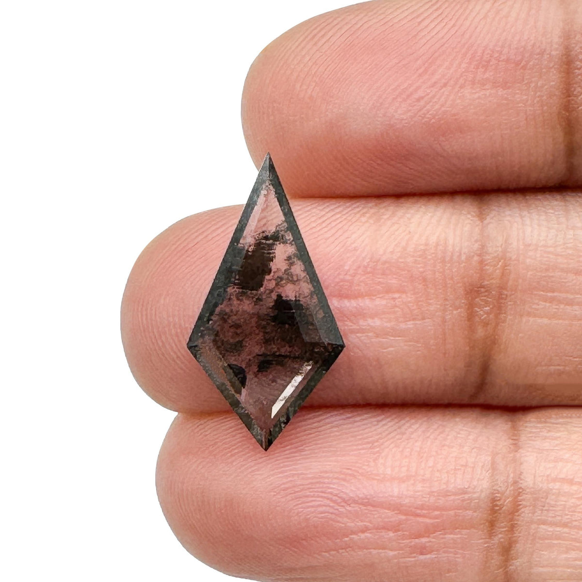1.89ct | Salt &amp; Pepper Kite Shape Step Cut Lab Diamond