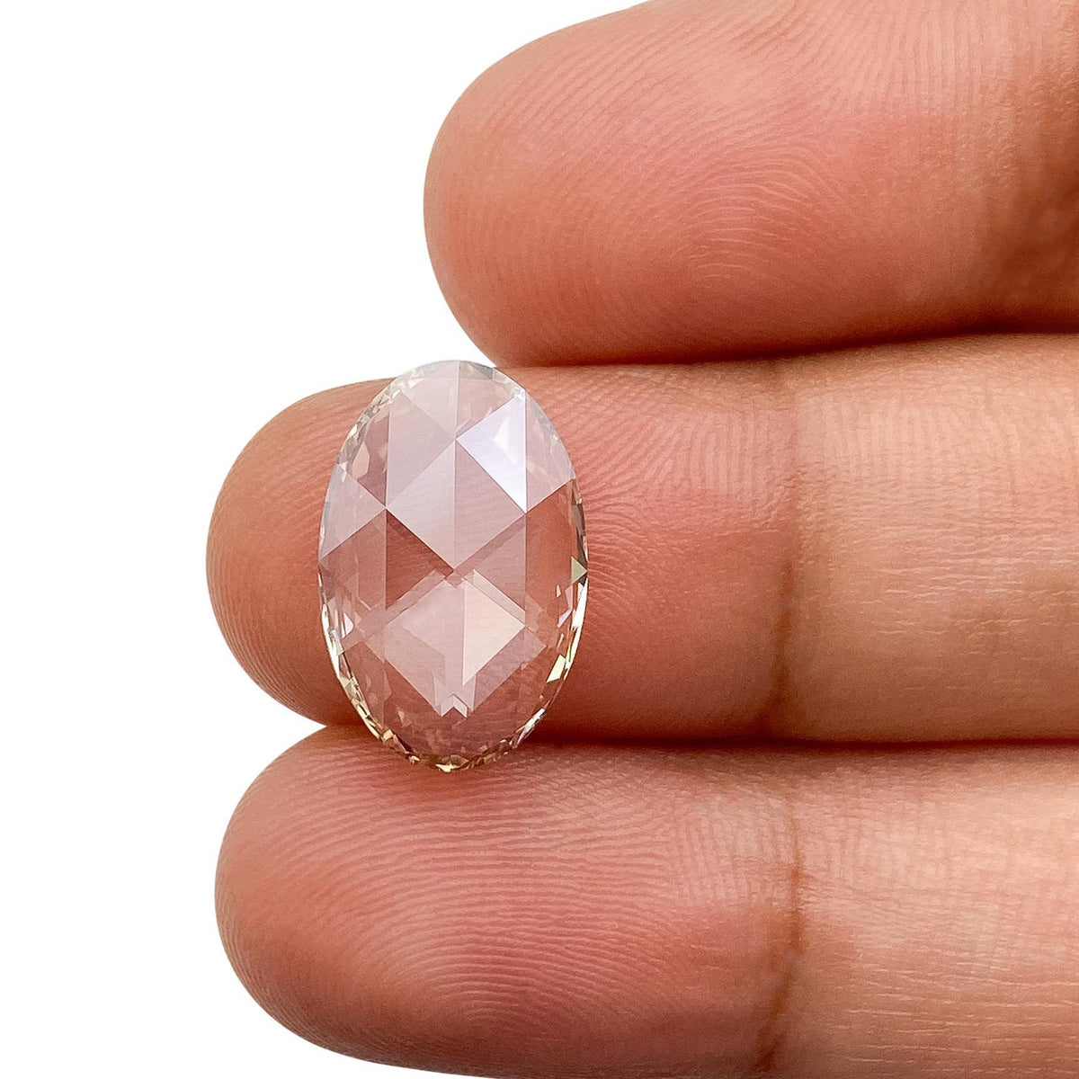 3.16ct | S-T/VVS2 Champagne Oval Shape Rose Cut Lab Diamond (IGI)-LITHOS Diamond