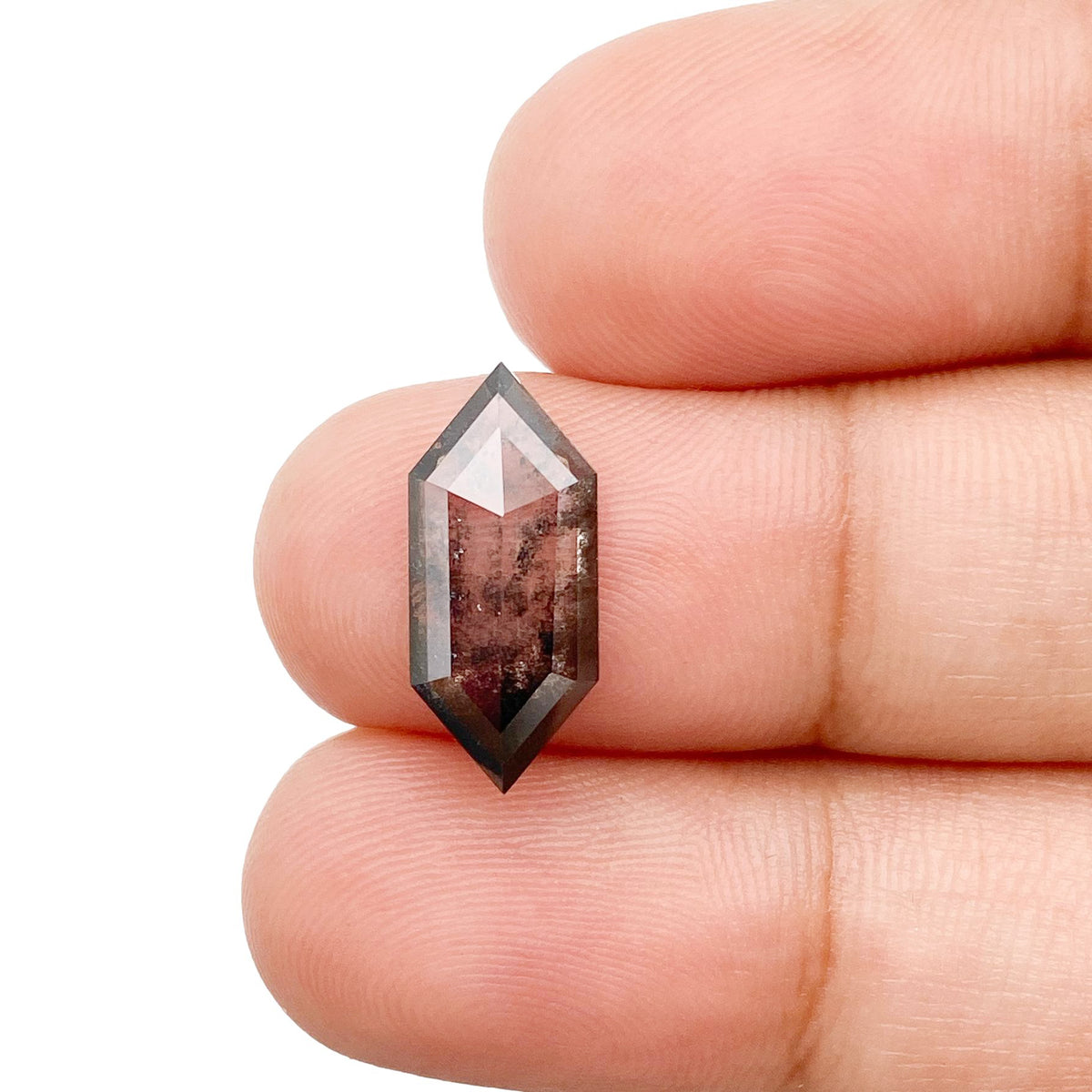 2.87ct | Salt & Pepper Hexagon Shape Rose Cut Lab Diamond