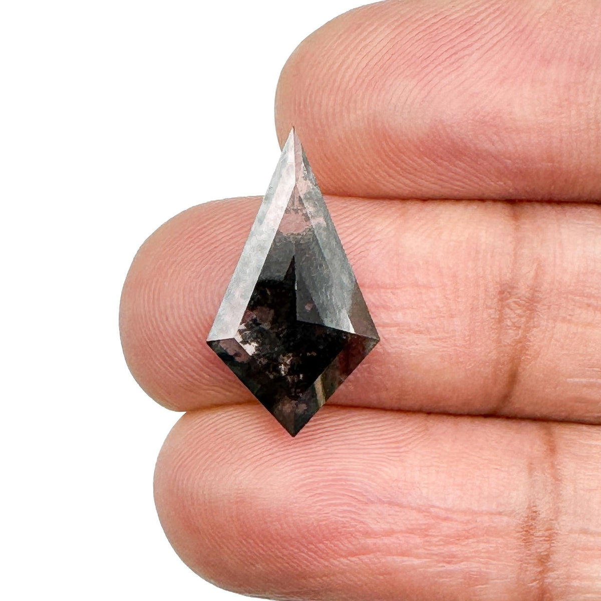 2.20ct | Salt &amp; Pepper Kite Shape Step Cut Lab Diamond