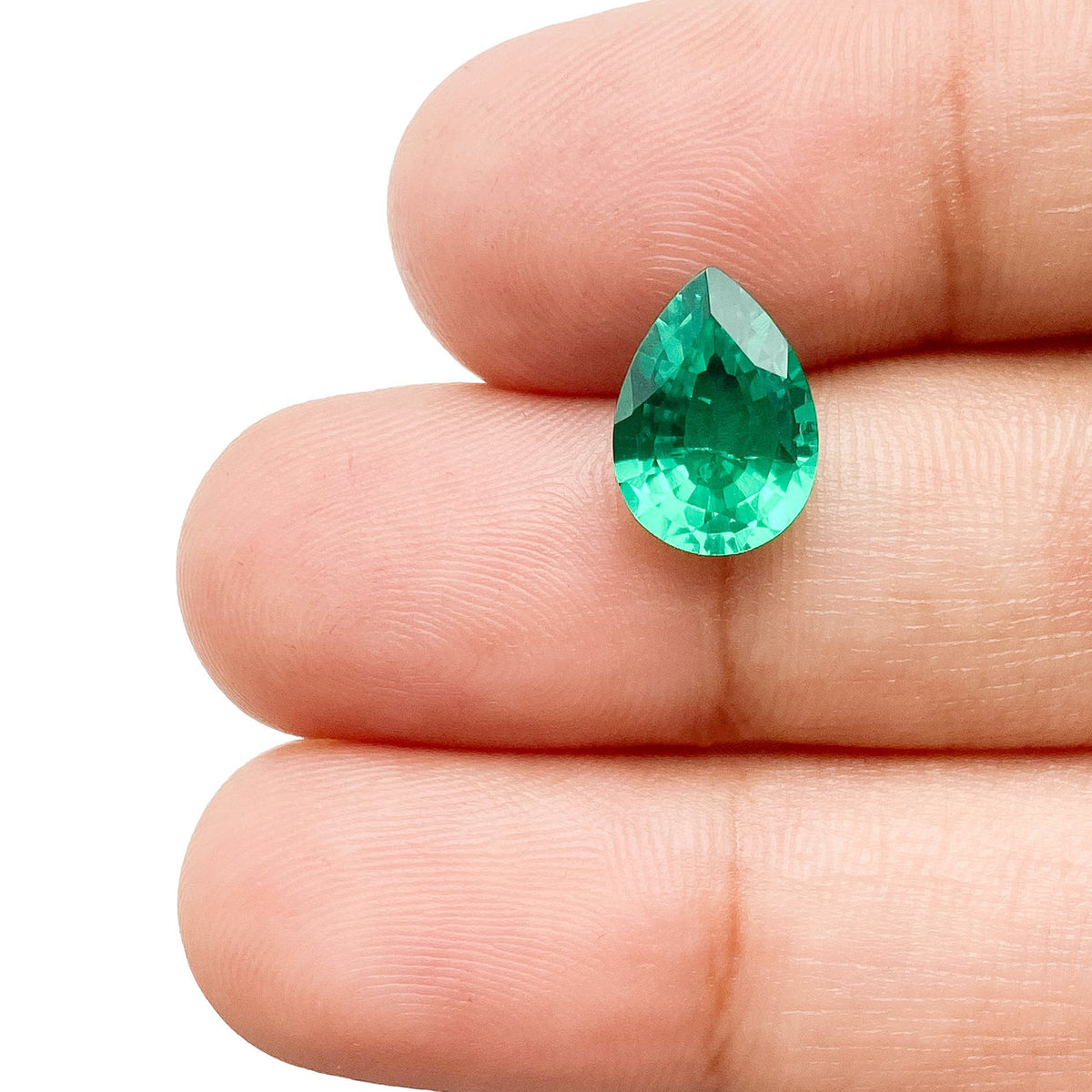 1.79ct | Brilliant Cut Pear Shape Lab Emerald