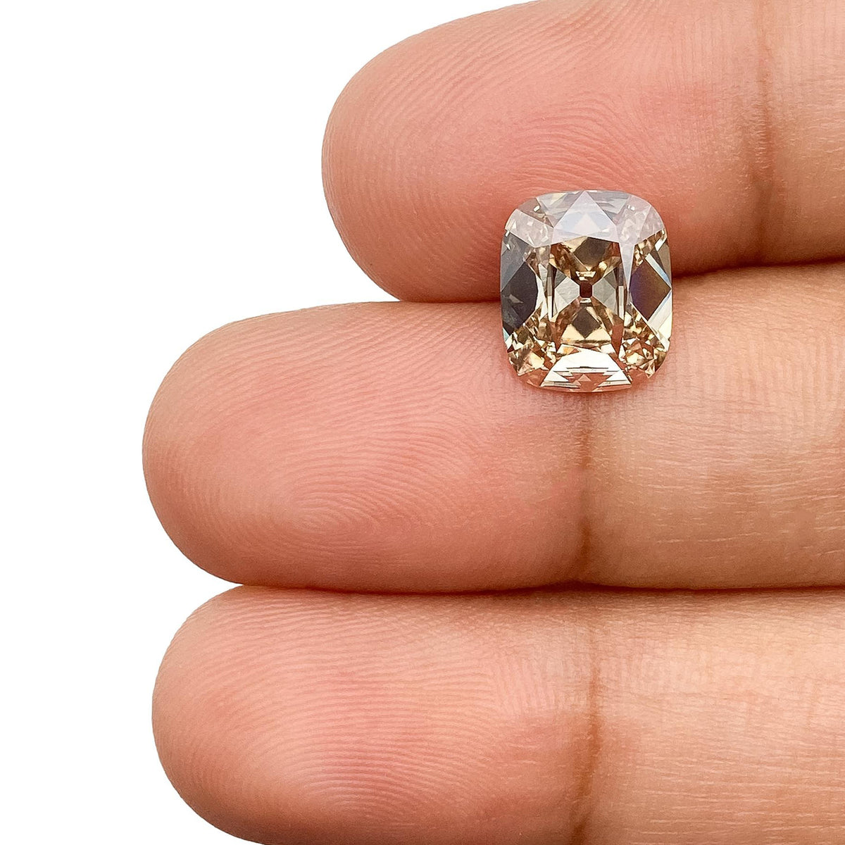 2.35ct | N/VS1 Cushion Champagne Shape Old Mine Cut Lab Diamond (IGI)-LITHOS Diamond