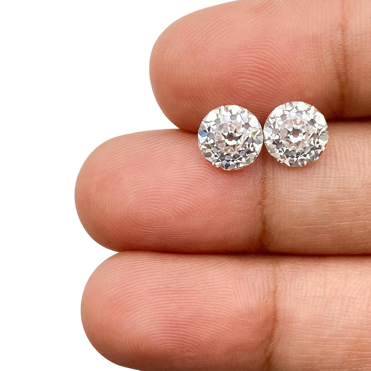 3.06ct | E/VVS2 Round Shape Old European Cut Lab Diamond Matched Pair