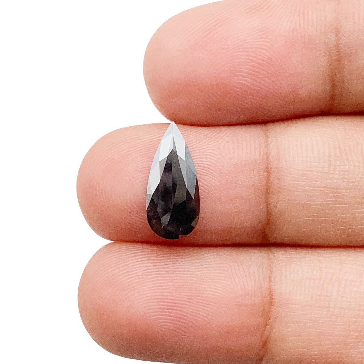 1.24ct | Salt & Pepper Pear Shape Rose Cut Lab Diamond