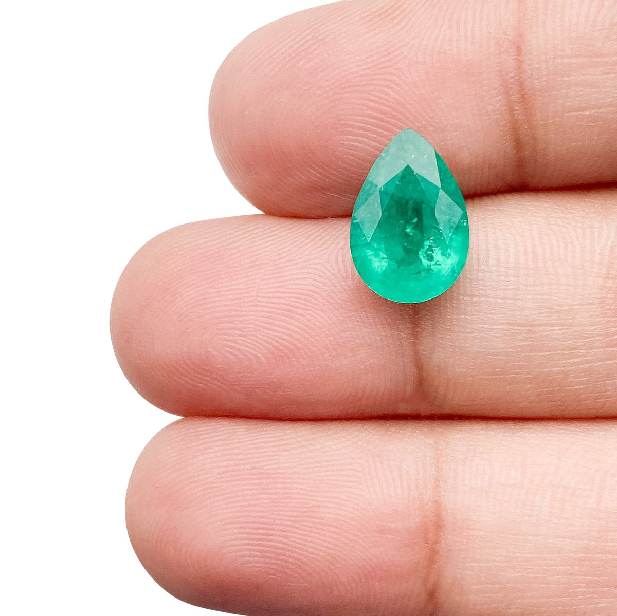 2.18ct | Brilliant Cut Pear Shape Lab Emerald