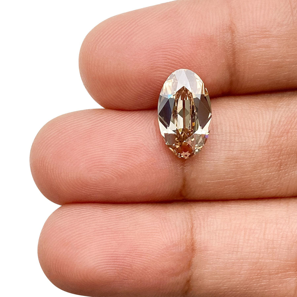 2.71ct | Fancy Light Brown/VS1 Champagne Oval Shape Old Mine Cut Lab Diamond (IGI)