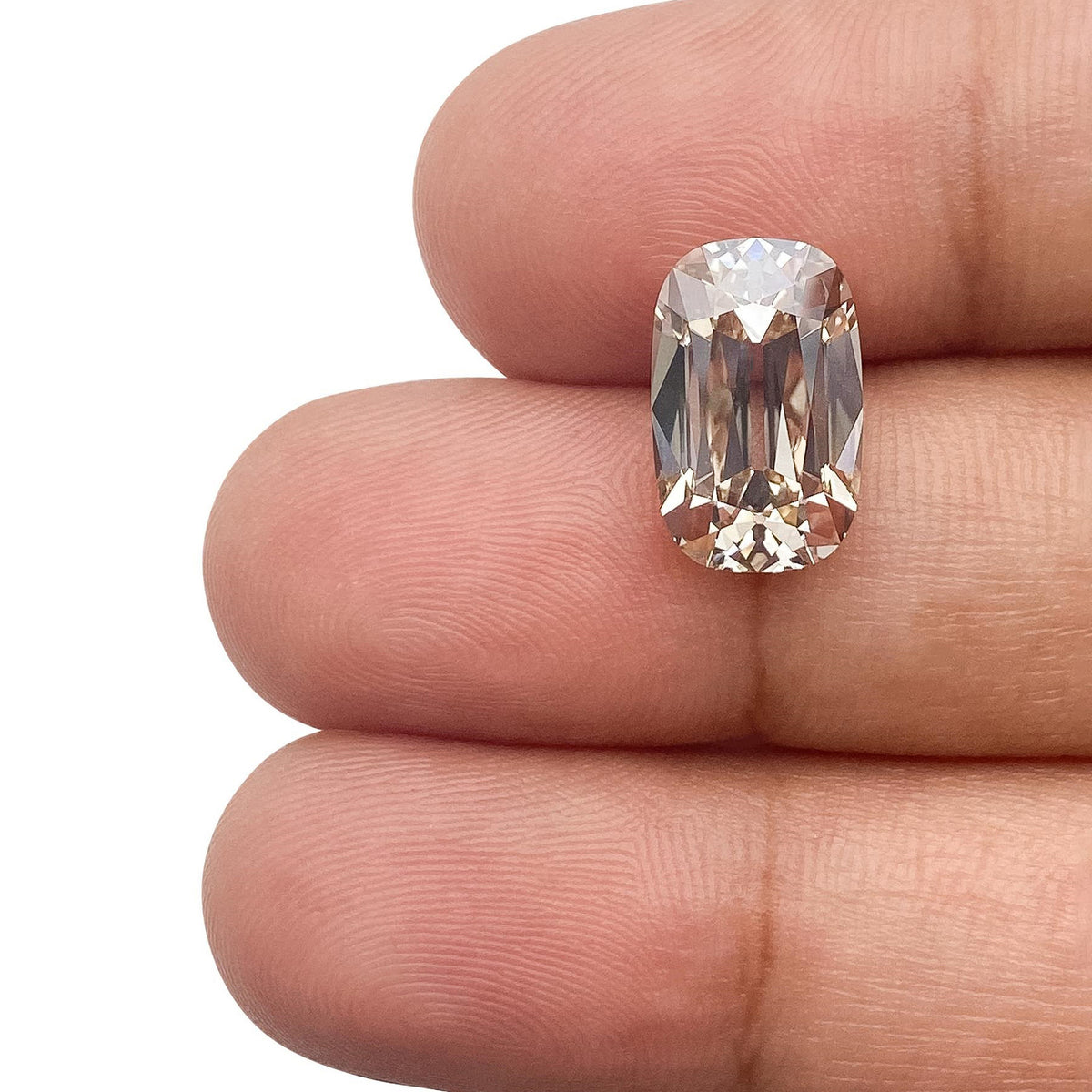 3.64ct | Q-R/VS1 Champagne Cushion Shape Old Mine Cut Lab Diamond (IGI)-LITHOS Diamond
