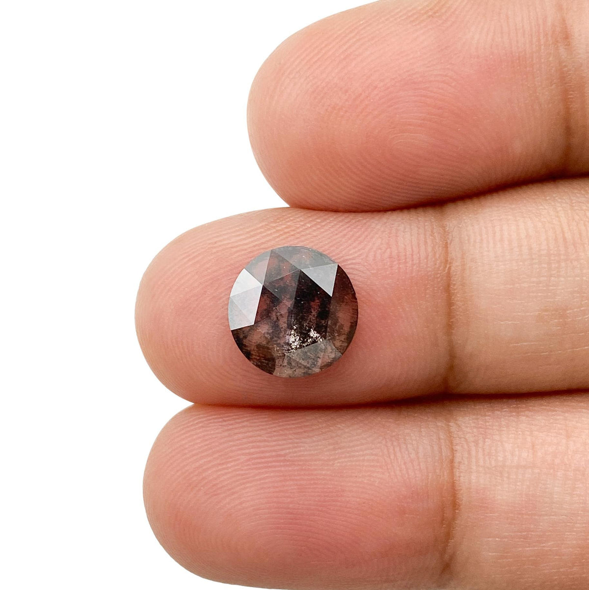 1.55ct | Salt & Pepper Round Shape Rose Cut Lab Diamond
