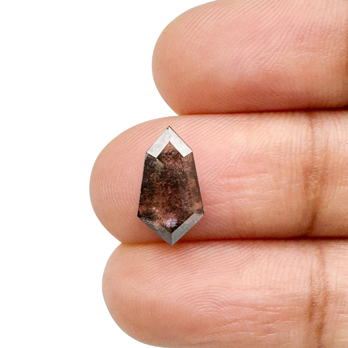 1.34ct | Salt &amp; Pepper Kite Shape Step Cut Lab Diamond