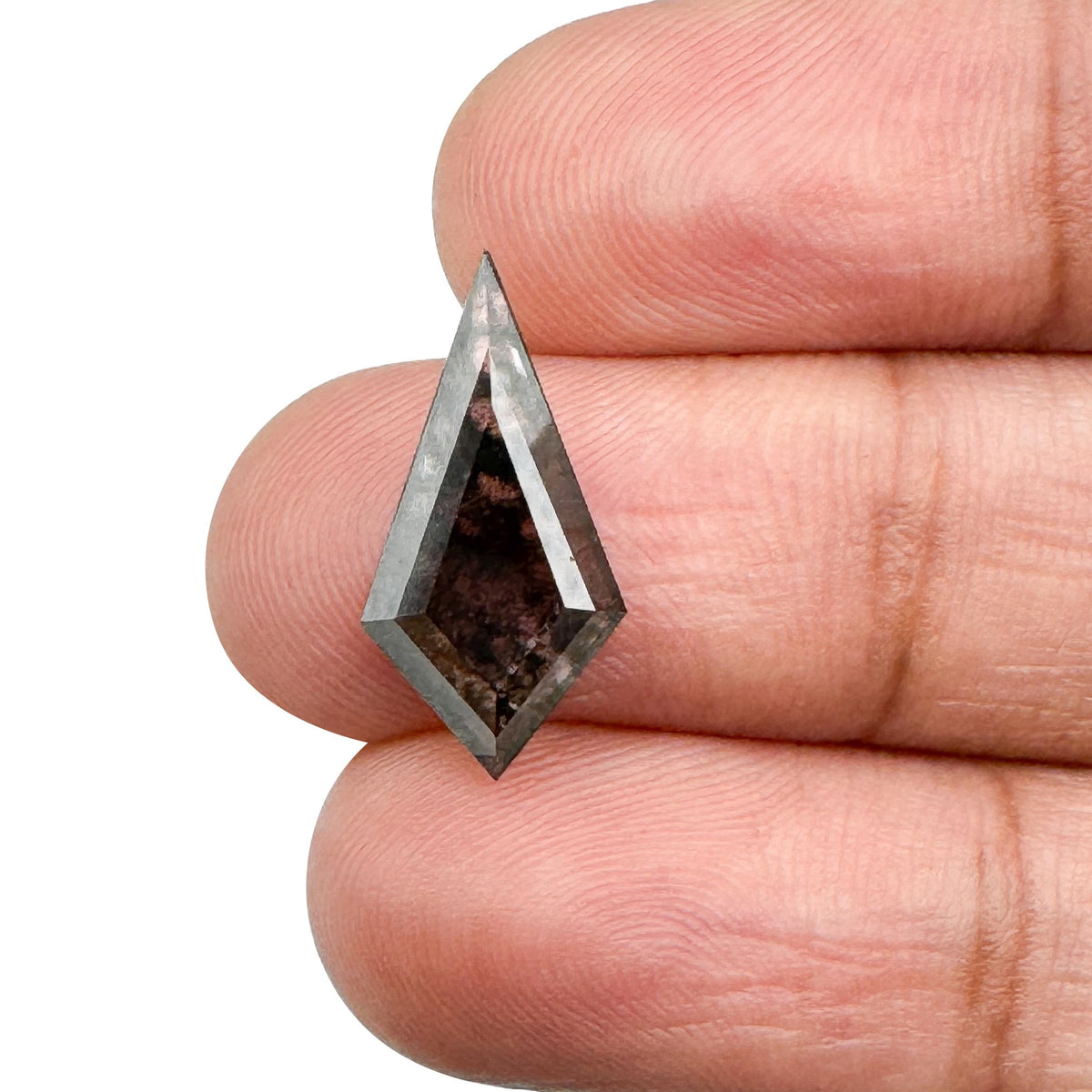 2.22ct | Salt &amp; Pepper Kite Shape Step Cut Lab Diamond