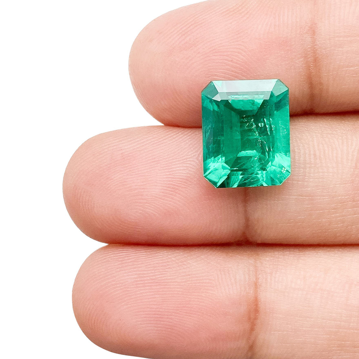 4.30ct | Step Cut Emerald Shape Lab Emerald