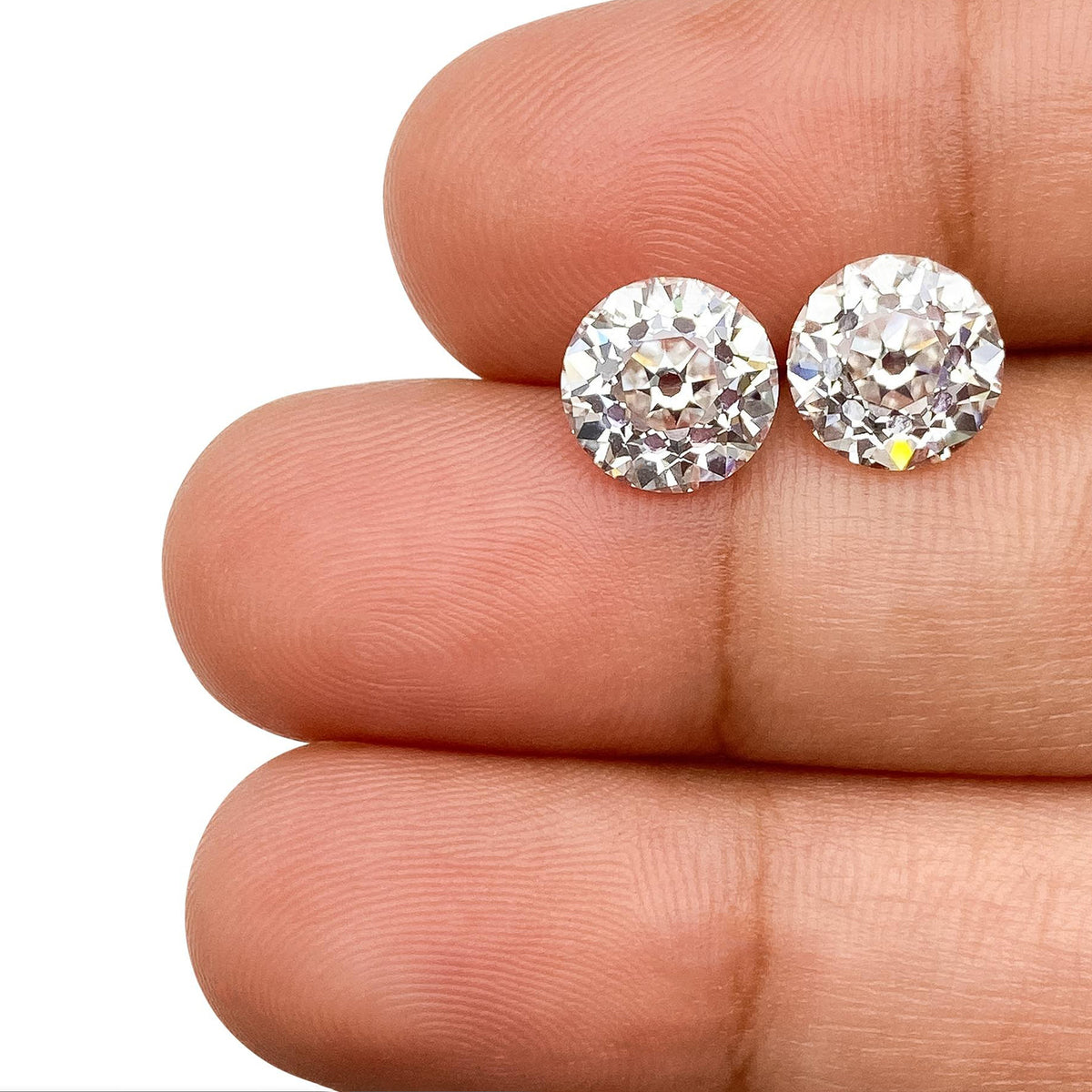 4.06cttw | F/VVS2-VS1 Round Shape Old European Cut Lab Diamond Matched Pair