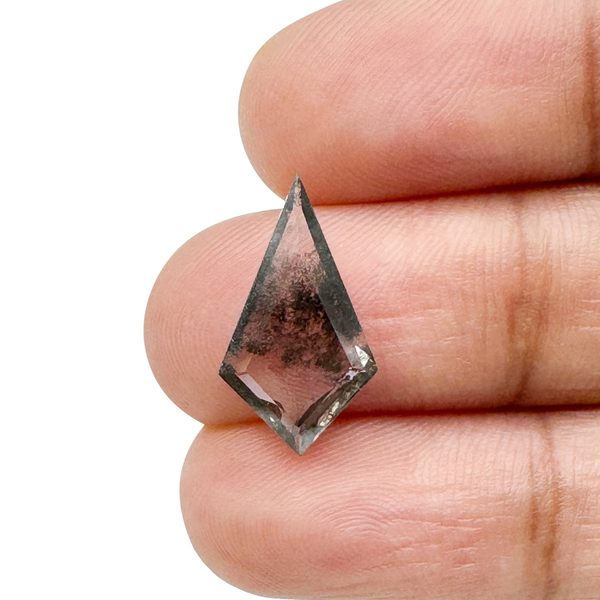 1.50ct | Salt &amp; Pepper Kite Shape Step Cut Lab Diamond