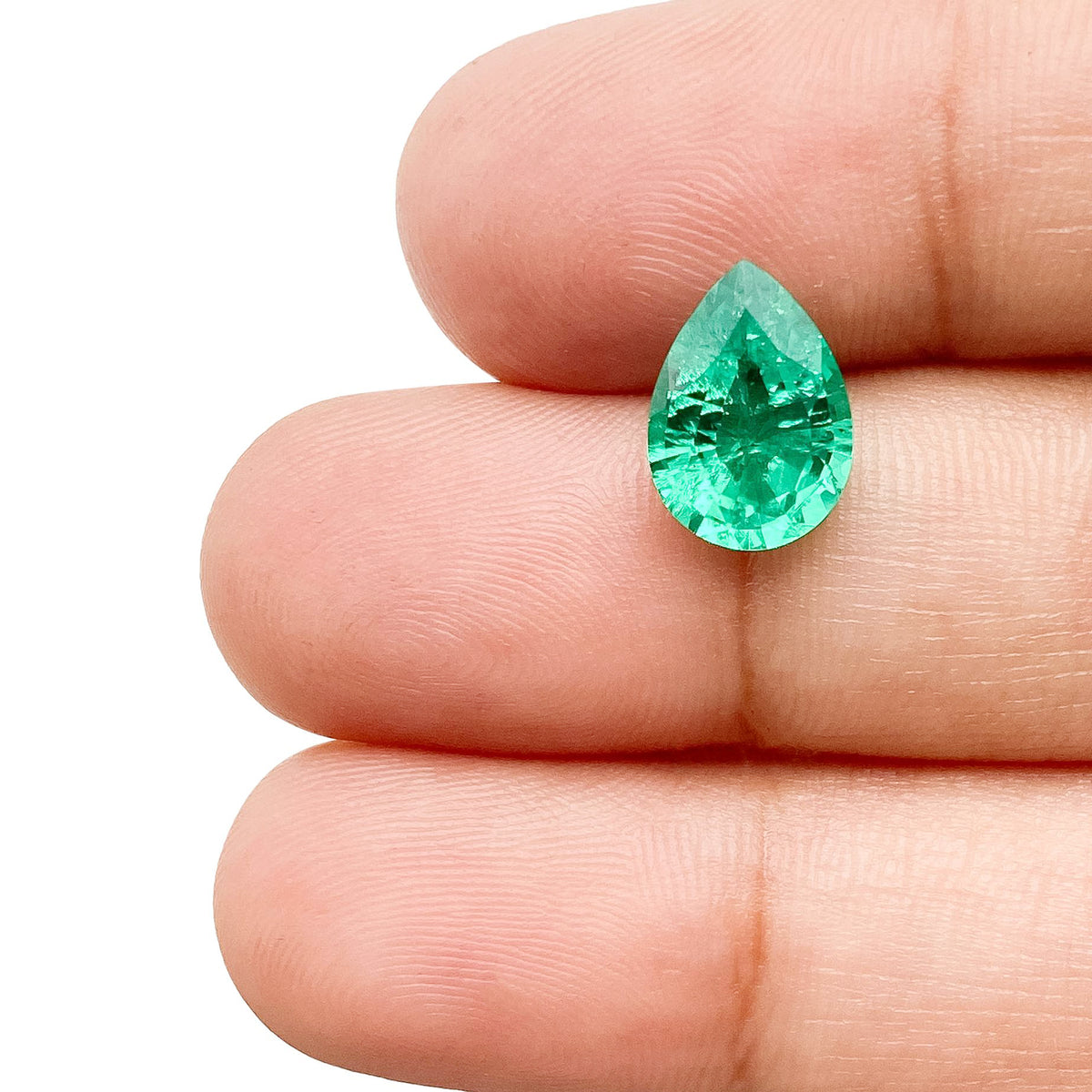 2.00ct | Brilliant Cut Pear Shape Lab Emerald