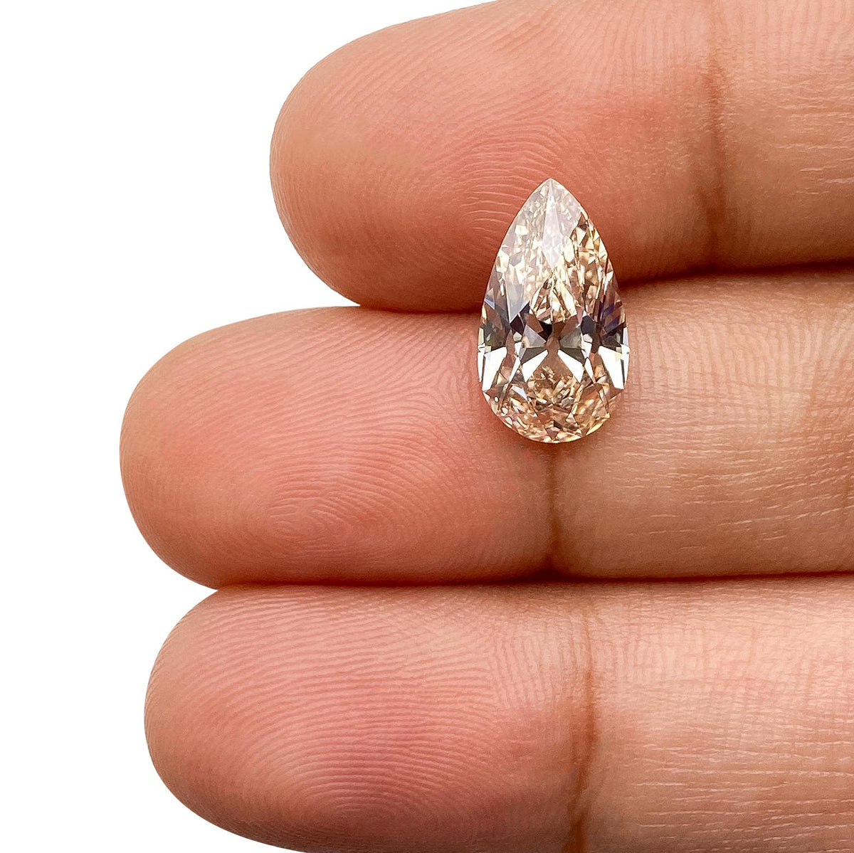 2.47ct | N/VVS2 Champagne Pear Shape Old Mine Cut Lab Diamond (IGI)-LITHOS Diamond