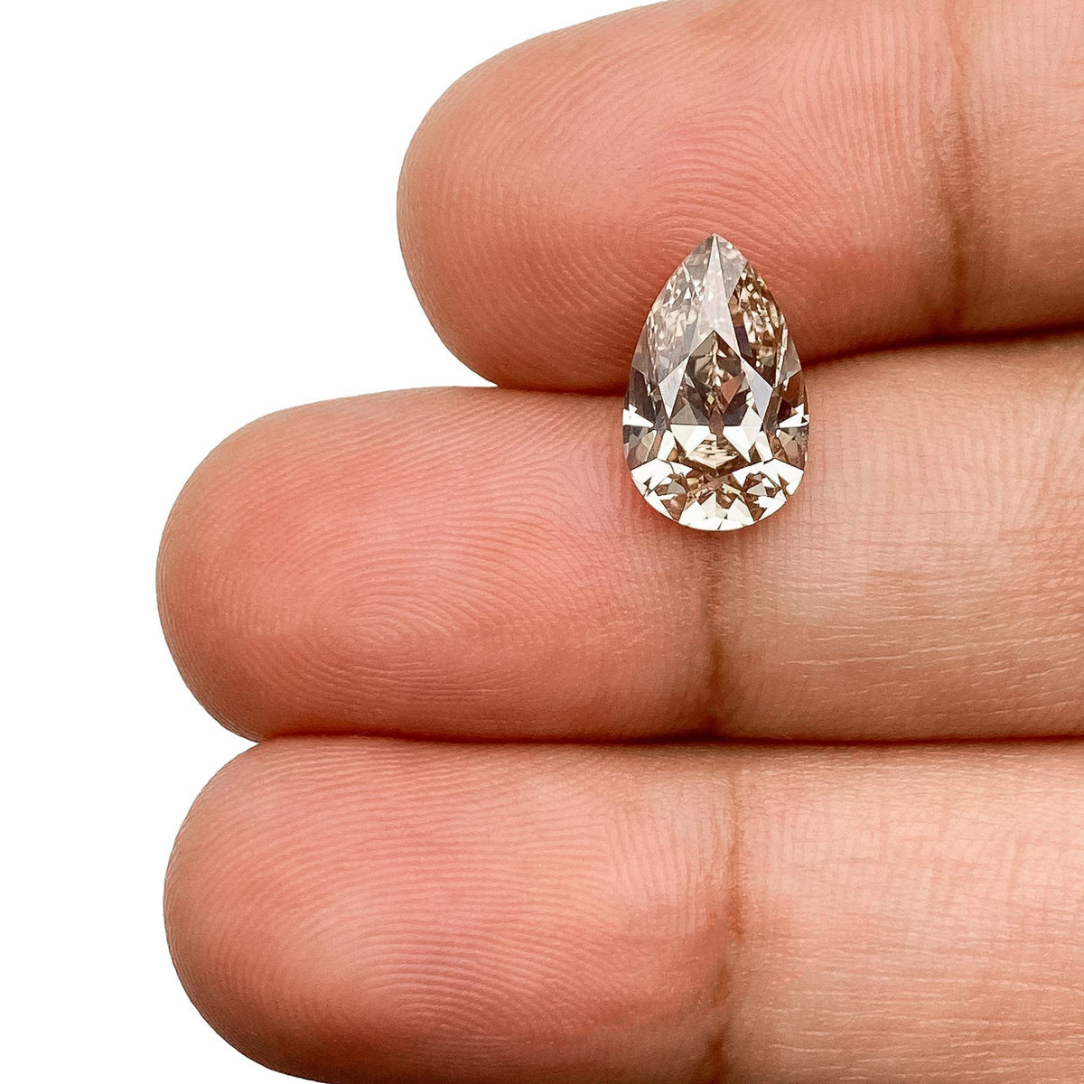 2.10ct | Fancy Light Brown/VS1 Pear Shape Old Mine Cut Lab Diamond (IGI)