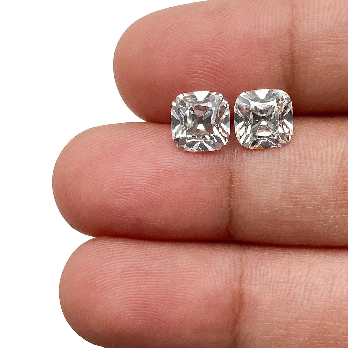 3.10ct | D/VVS2 Cushion Shape Old Mine Cut Lab Diamond Matched Pair