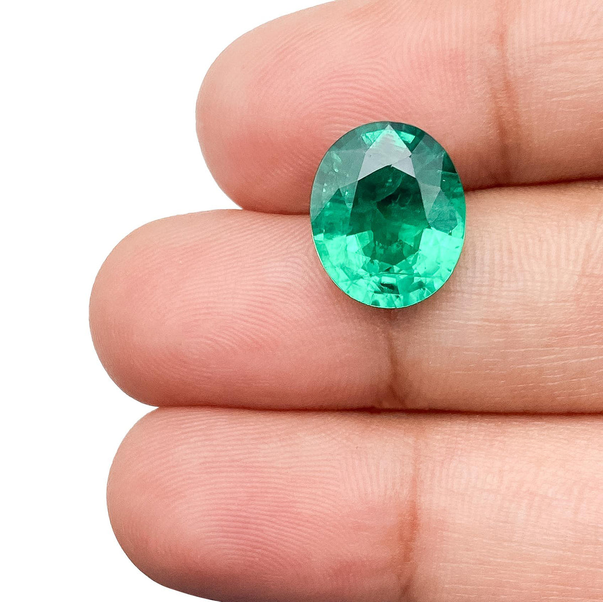 3.78ct | Brilliant Cut Oval Shape Lab Emerald