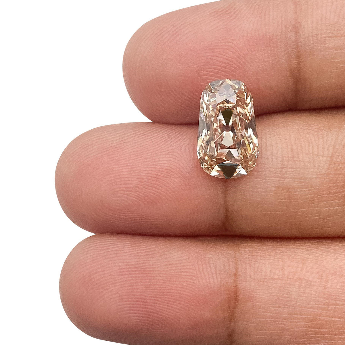 3.03ct | O-P/VVS2 Champagne Tapered Cushion Shape Old Mine Cut Lab Diamond (IGI)-LITHOS Diamond