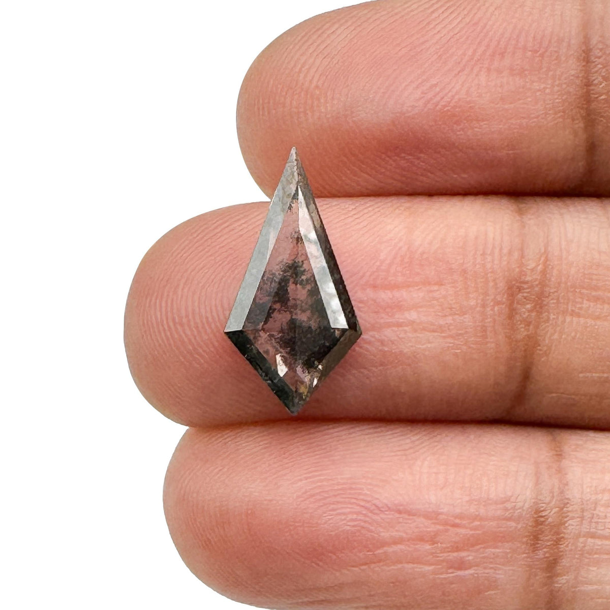 1.43ct | Salt &amp; Pepper Kite Shape Step Cut Lab Diamond