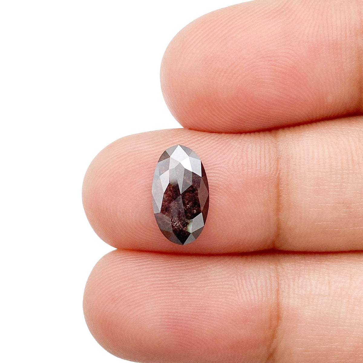 1.12ct | Salt & Pepper Oval Shape Rose Cut Lab Diamond